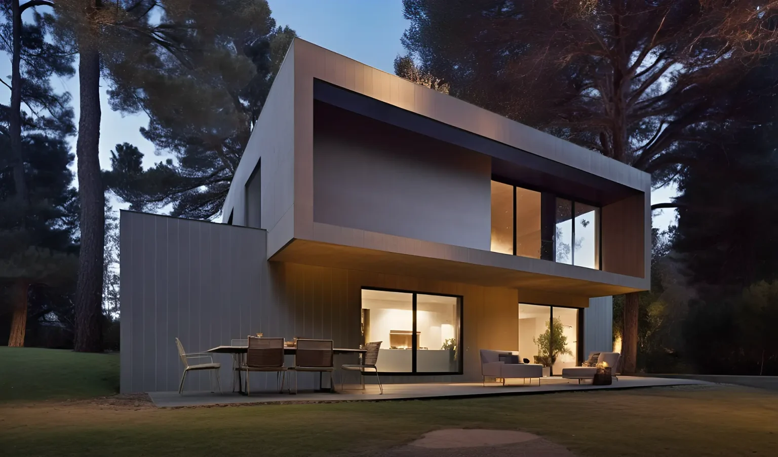 grâce aux maisons contemporaines avec une touche design de bois