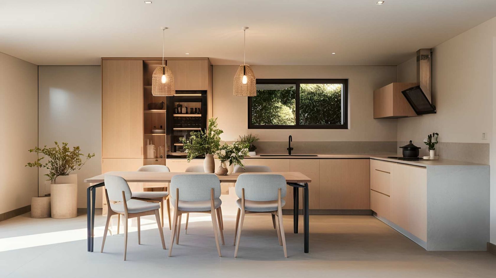 cuisine sobre avec salle à manger